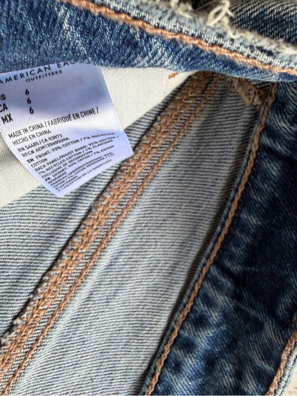 American Eagle Outfitters Distressed Denim Cutoff Shorts - Blue - Picture 3 of 4